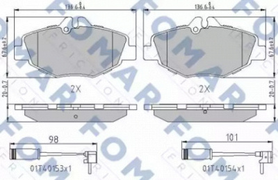 FOMAR FRICTION fo911081 -  Комплект тормозных колодок, дисковый тормоз